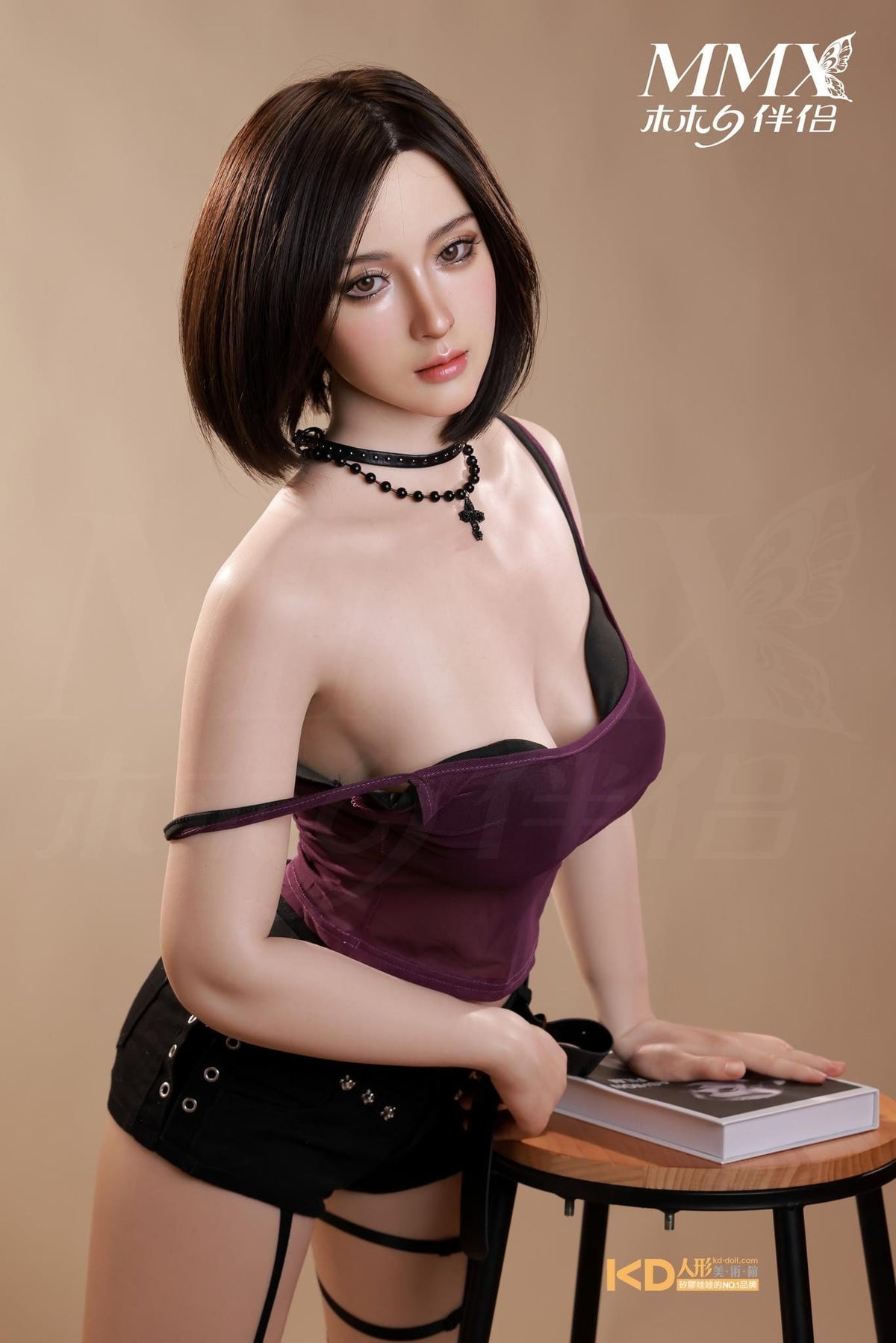MMX Doll Full Silicone Companion Doll, 165cm - Type B, Mengqi (with partial skin texture)