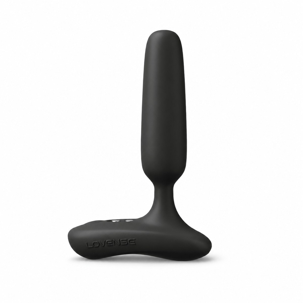 Lovense Glint touch-responsive smart wearable massager in black, upright side view