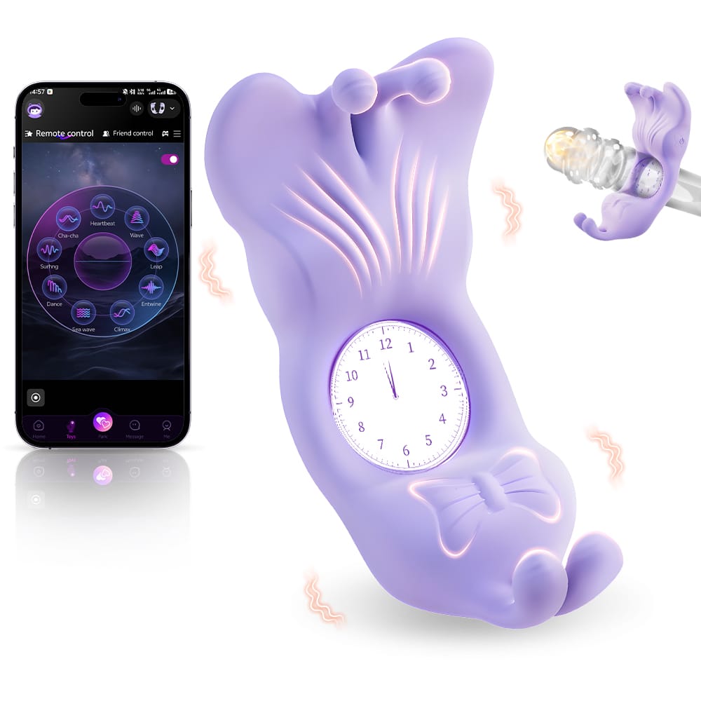 Butterfly Dual-Motor Couples Vibrating Ring – App-Controlled Waterproof Silicone Ring