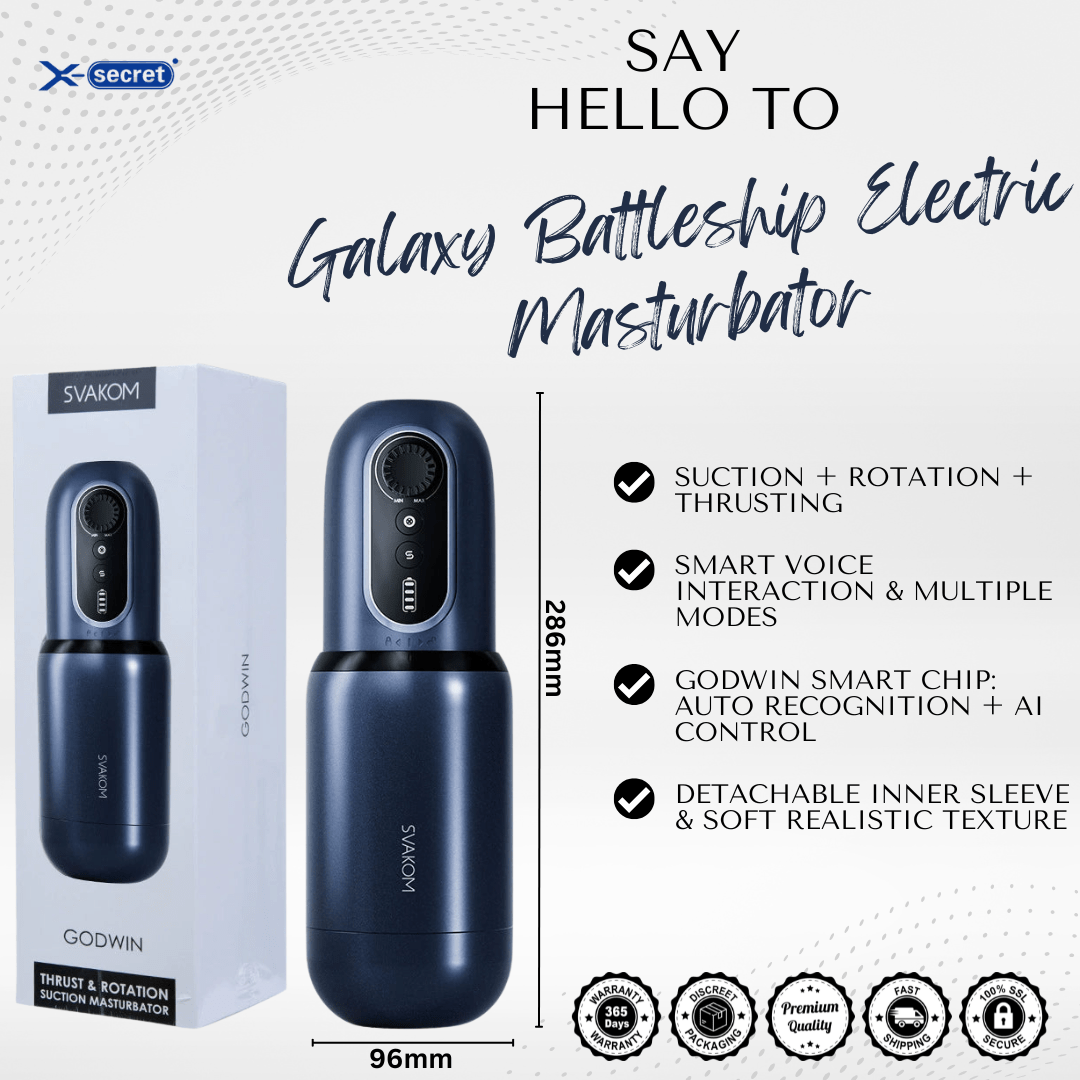 SVAKOM Godwin – Galaxy Battleship Electric Masturbator for Men Rotation, Suction & Thrusting