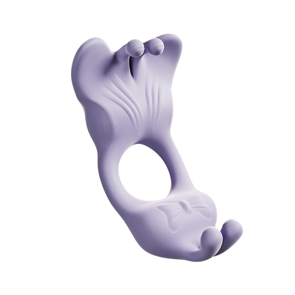 Butterfly Dual-Motor Couples Vibrating Ring – App-Controlled Waterproof Silicone Ring