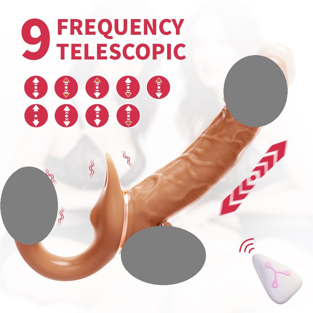 Yeain Dual Dildo With Strap 360 Rotation / Thrusting Dildo With Remote Vibration For Her