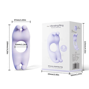 Rabbit Dual Motor Vibrating Ring for Couples – Waterproof Silicone Rabbit Ring (Black, Purple, Light Purple)