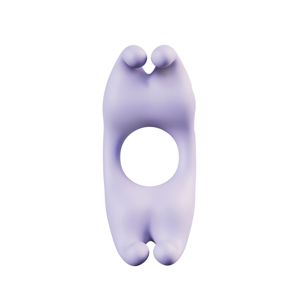 Rabbit Dual Motor Vibrating Ring for Couples – Waterproof Silicone Rabbit Ring (Black, Purple, Light Purple)