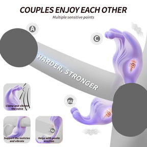 Butterfly Dual-Motor Couples Vibrating Ring – App-Controlled Waterproof Silicone Ring