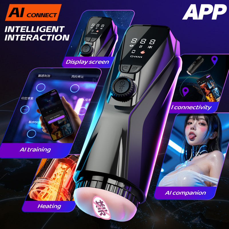 X Knight AI Aircraft Cup – App-Controlled Thrusting, Vibrating & Suction Male Masturbator with Heating
