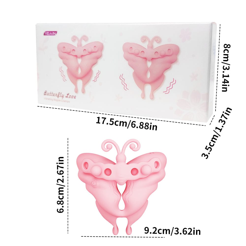 Yeain Butterfly Kiss Nipple Clamps with Vibration – Breast Massager, Adult Toy for Women 蝴蝶之吻振动乳头夹