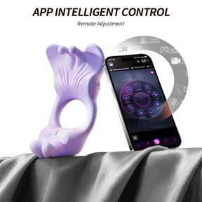 Butterfly Dual-Motor Couples Vibrating Ring – App-Controlled Waterproof Silicone Ring