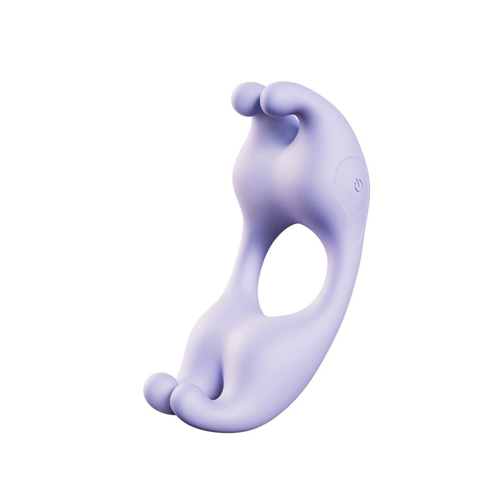 Rabbit Dual Motor Vibrating Ring for Couples – Waterproof Silicone Rabbit Ring (Black, Purple, Light Purple)