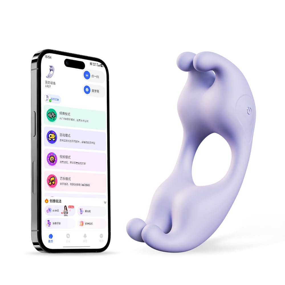 Rabbit Dual Motor Vibrating Ring for Couples – Waterproof Silicone Rabbit Ring (Black, Purple, Light Purple)