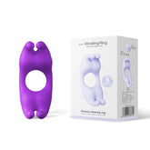 Rabbit Dual Motor Vibrating Ring for Couples – Waterproof Silicone Rabbit Ring (Black, Purple, Light Purple)