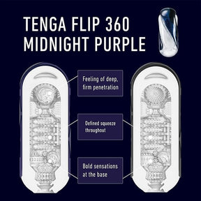 Tenga - Flip 360 Panoramic Pleasure Male Masturbator Midnight Purple/Aurora Green
