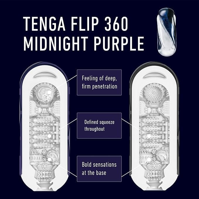 Tenga - Flip 360 Panoramic Pleasure Male Masturbator Midnight Purple/Aurora Green