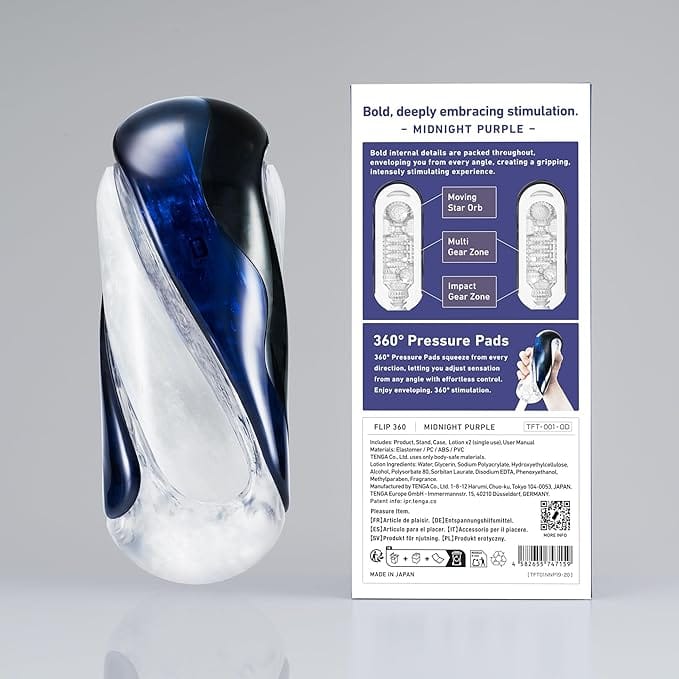 Tenga - Flip 360 Panoramic Pleasure Male Masturbator Midnight Purple/Aurora Green