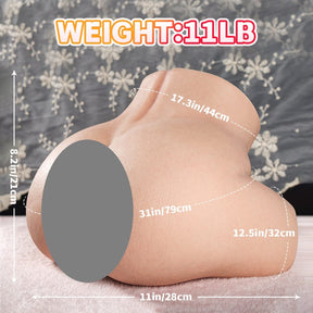 Huo Yu Xin 11LB Soft Liquid Silicone Realistic Hip Torso Dual-Channel Male Masturbator