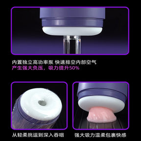 Galaku Undertow AI Suction Masturbator – White | 10 Vibration + 10 Suction | Heating Base | APP Control