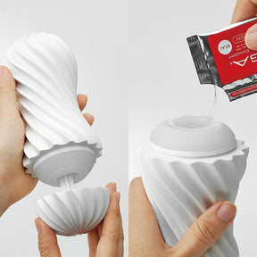 Tenga FLEX Silky White/Black & Tenga - Moova Series Masturbation Flex Cup