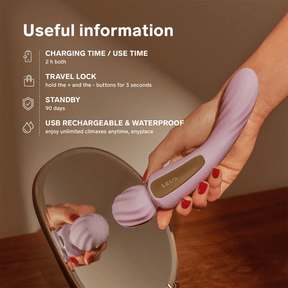 Lelo - Switch App-Controlled Double-sided Wand Vibrator Lilac and Pink