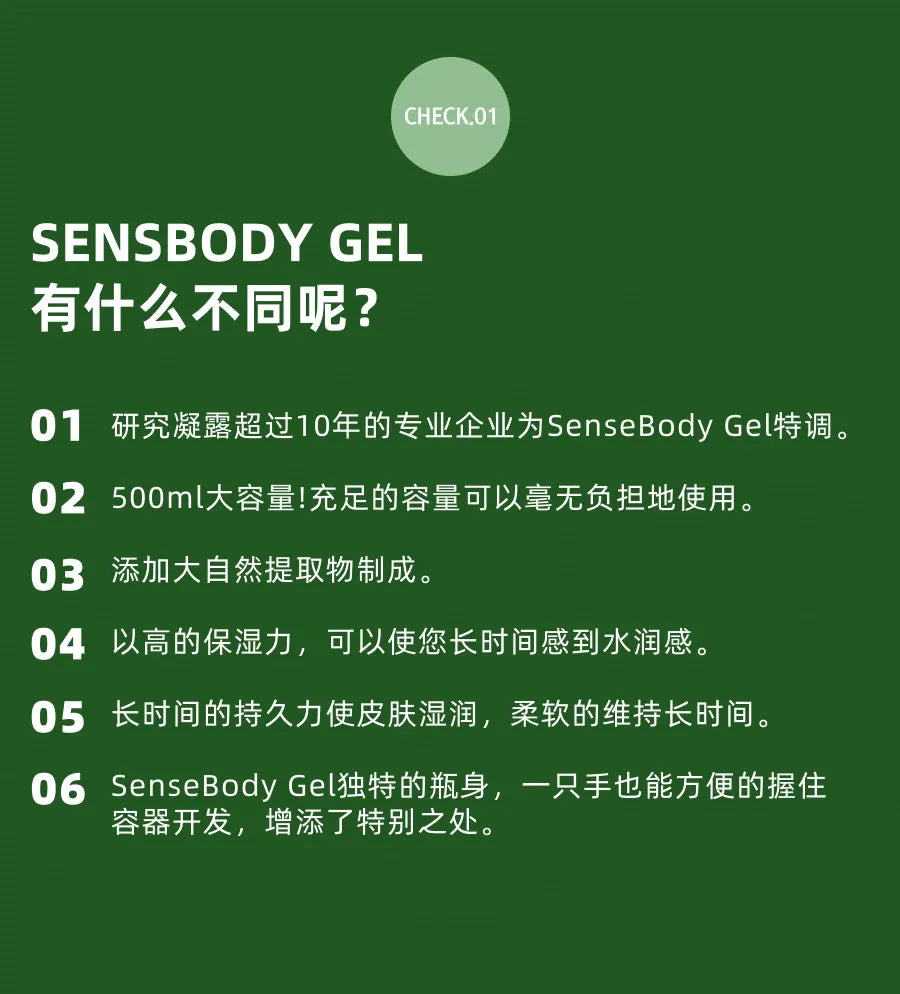 SENSBODY GEL Natural Botanical Water-Based Lubricating Gel (500ml)