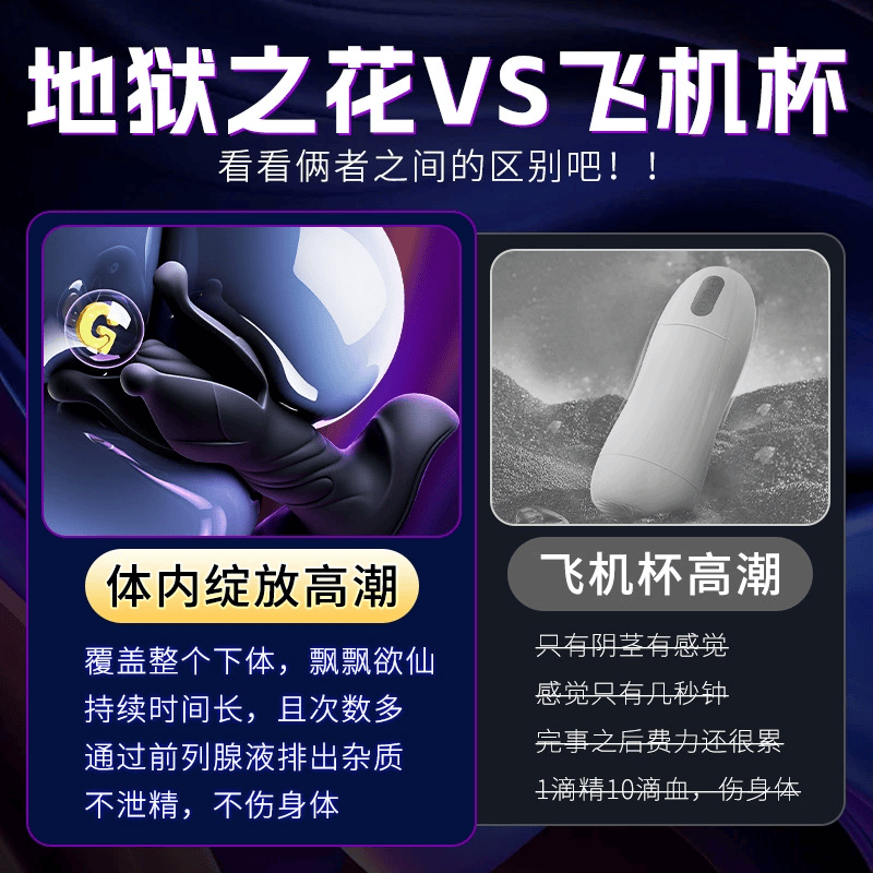 AAV Hell Flower Prostate Massager Anal Plug with App Control Adult Toy for Men AAV地狱之花肛塞前列腺按摩器