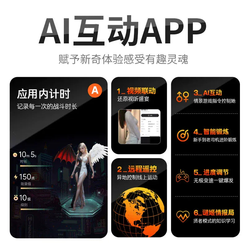 Mizzzee Night God male masturbator with intelligent app interaction, fully automatic dual-thrust electric handle 谜姬夜神飞机杯智能app互动全自动双伸缩手柄电动