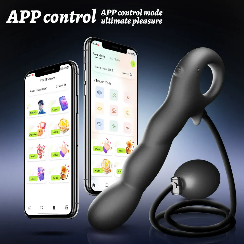 Yeain Explorer APP-Controlled Inflatable Anal Plug | Expandable Vibrator for Men & Women  探索者APP控制充气膨胀肛塞男女后庭震动棒成人自慰器