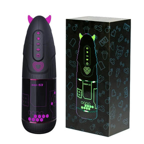 YUU Little Devil Fully Automatic Male Masturbator – APP-Controlled Suction, Vibration, Thrusting & Rotation – Electric Adult Toy (Includes 3 Interchangeable Sleeves)
