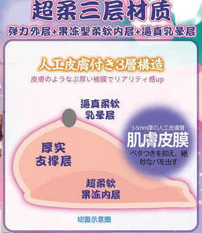 FM 3kg Soft Layered Silicone Breast Model – Japanese-Style Craft, Realistic Feel,  三层柔软极真超乳