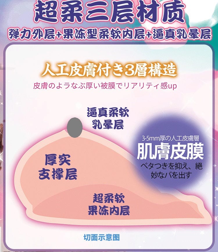 FM 3kg Soft Layered Silicone Breast Model – Japanese-Style Craft, Realistic Feel,  三层柔软极真超乳