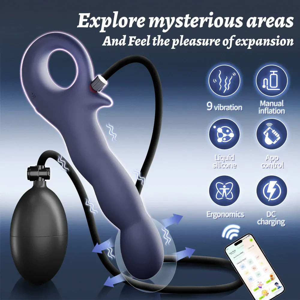 Yeain Explorer APP-Controlled Inflatable Anal Plug | Expandable Vibrator for Men & Women  探索者APP控制充气膨胀肛塞男女后庭震动棒成人自慰器