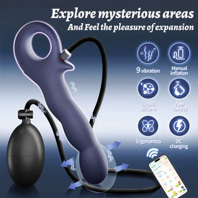 Yeain Explorer APP-Controlled Inflatable Anal Plug | Expandable Vibrator for Men & Women  探索者APP控制充气膨胀肛塞男女后庭震动棒成人自慰器