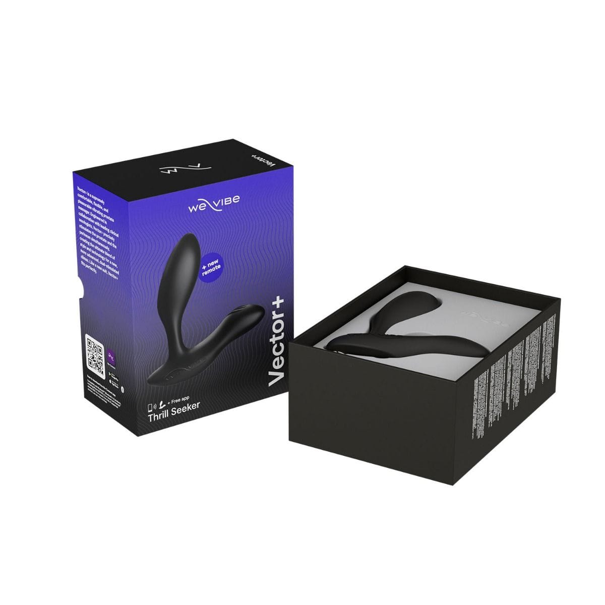 We-Vibe - Vector + Bluetooth App Controlled Vibrating Prostate Massager (Charcoal Black)