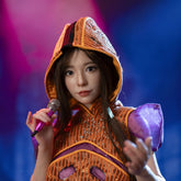 Ai Uehara 75cm collectible silicone figure in orange hooded stage costume holding a microphone