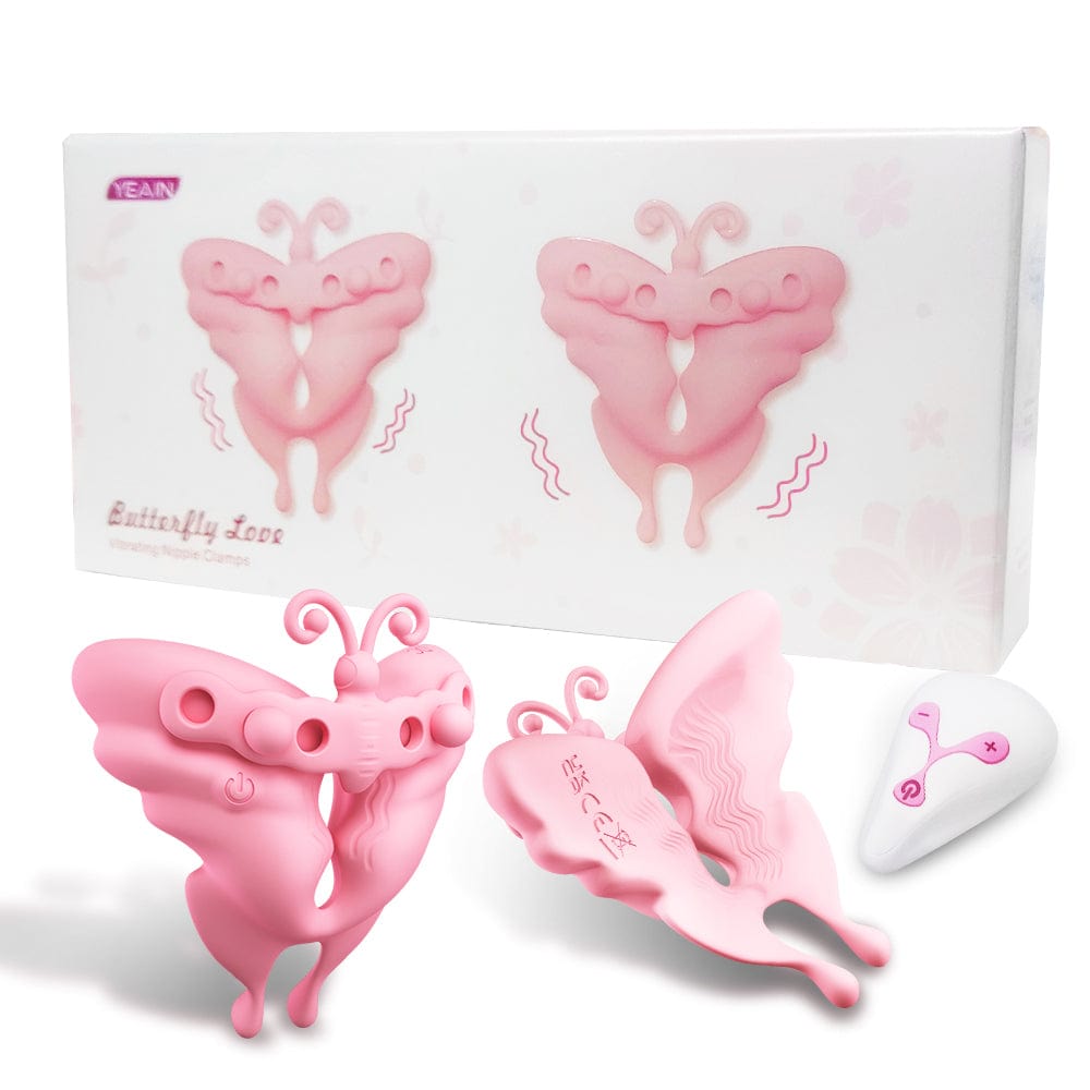 Yeain Butterfly Kiss Nipple Clamps with Vibration – Breast Massager, Adult Toy for Women 蝴蝶之吻振动乳头夹
