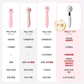 KISSTOY Polly 5 Suction & Vibration Stimulator – 5 Suction Levels, 10 Vibration Modes