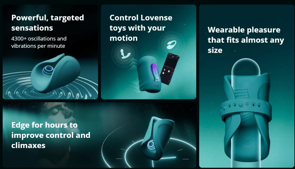 Lovense  Gush 2 Motion Remote-Controlled Penis Massager with Motion Sensing Master Control