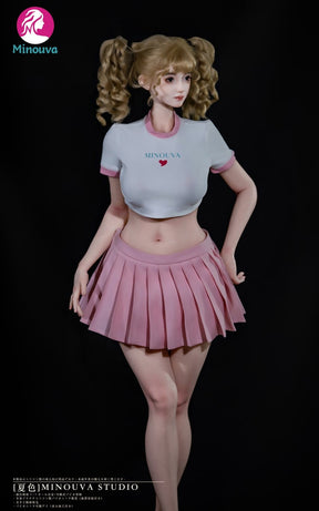 Figure in tennis outfit on wooden base