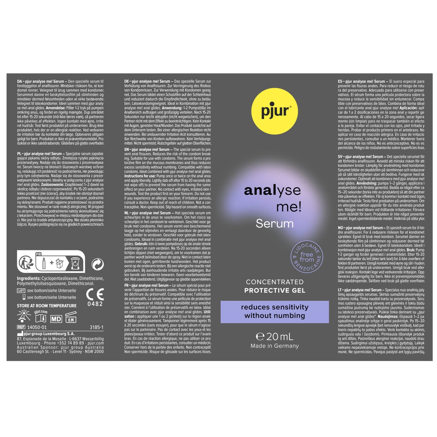 Pjur - Analyse Me! Anal Comfort Serum Silicone-based Lubricant 20 ml