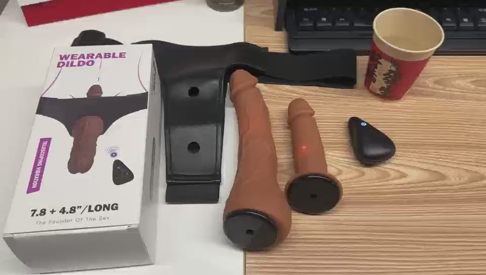 YEAIN Wearable Strap-On with Double Wings – Retractable Soft Flesh Dildo Electric Adult Sex Toy for Couples & Female Masturbation