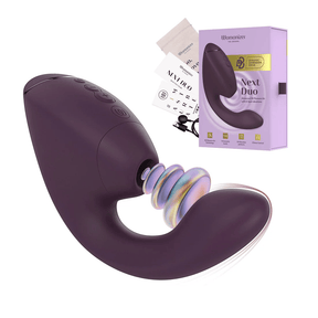 Womanizer - Next Duo Dual Stimulator with Pleasure Air  Dark Purple  and  Dusky Pink