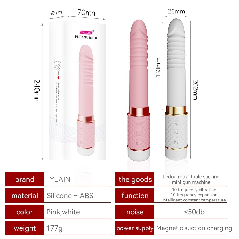 Yeain Pleasure II Portable Thrusting Dildo and suction vibrator with heating function with waterproof