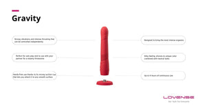 Lovense Gravity App controlled, automatic thrusting & vibrating dildo