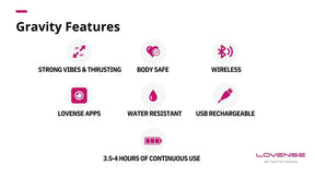 Lovense Gravity App controlled, automatic thrusting & vibrating dildo