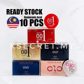 OLO 001 Con-dom 10Pcs 0.01mm Thinnest Long lasting OLO 0.01 Water Base Natural Latex