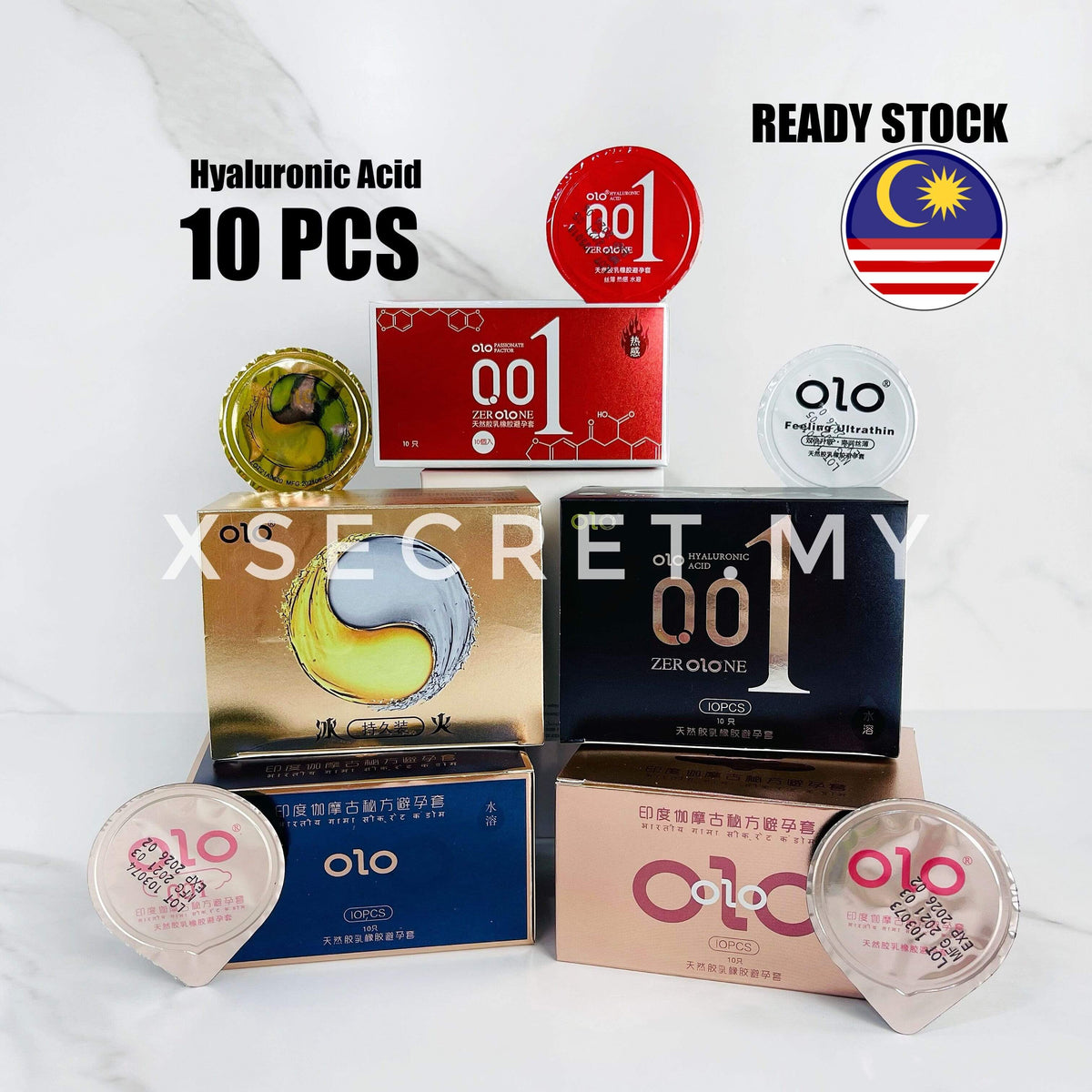 OLO 001 Con-dom 10Pcs 0.01mm Thinnest Long lasting OLO 0.01 Water Base Natural Latex